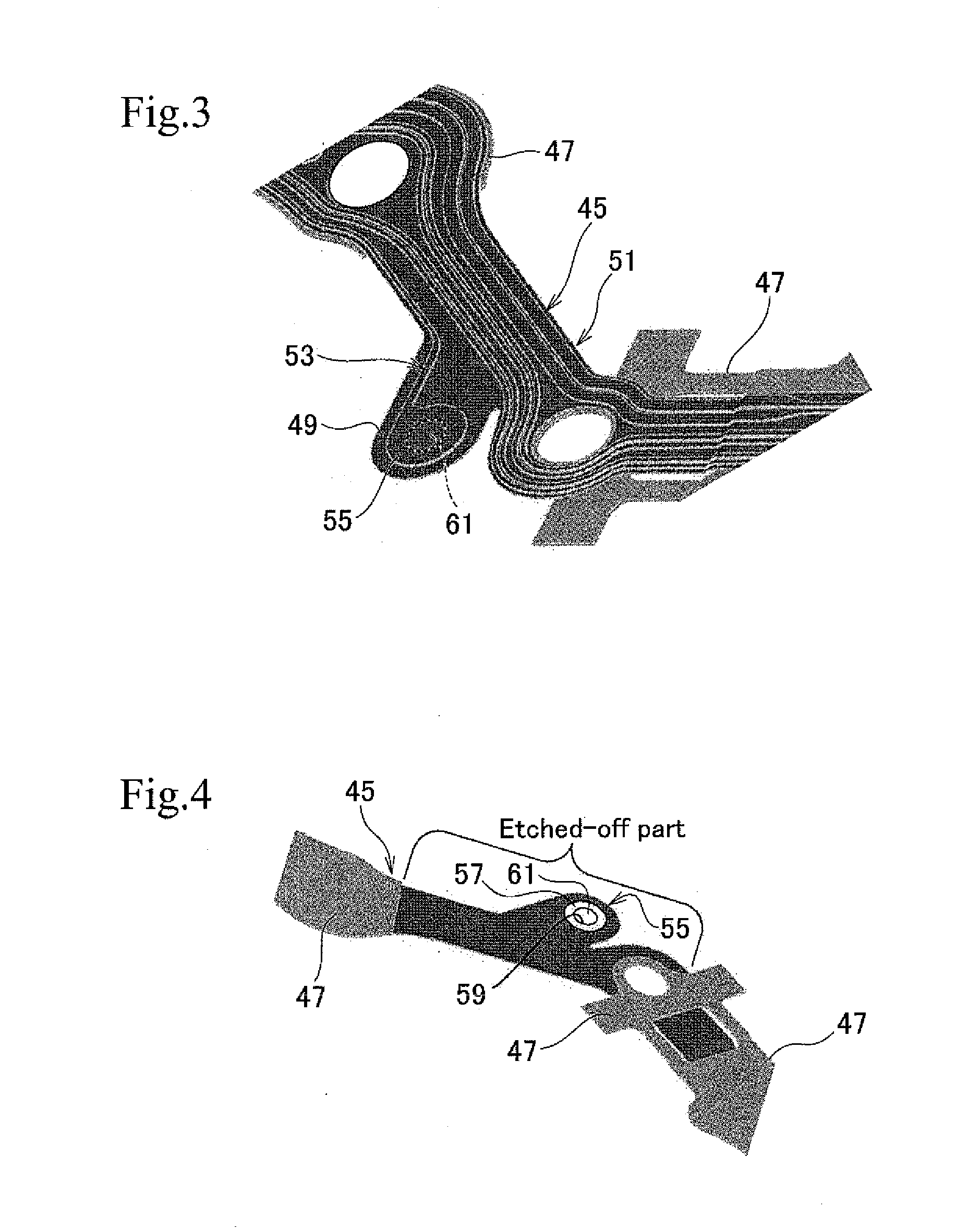 Electrical connection structure for piezoelectric element and head suspension