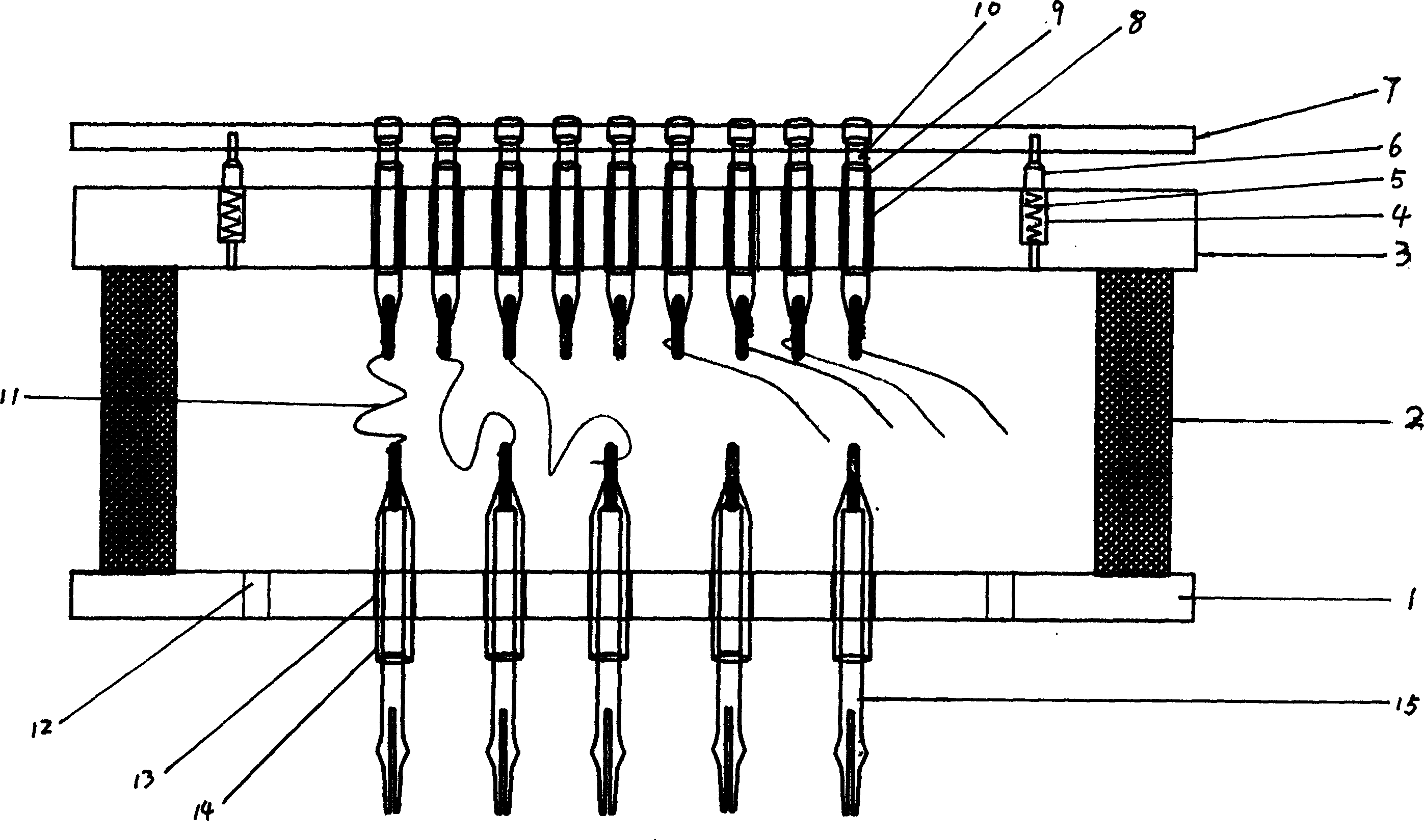 Testing device for density variable printed circuit board