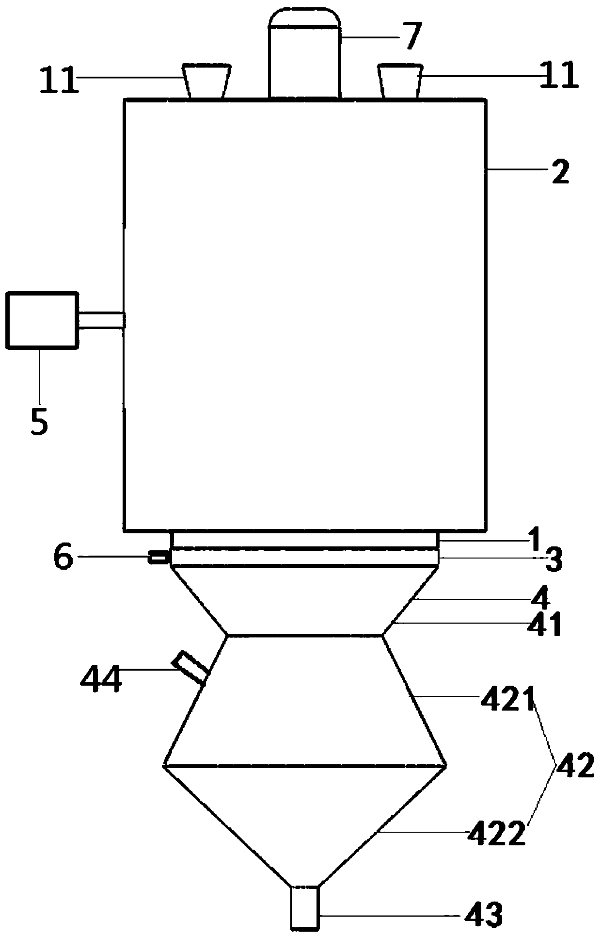 A food processing mixing and stirring device and its use method