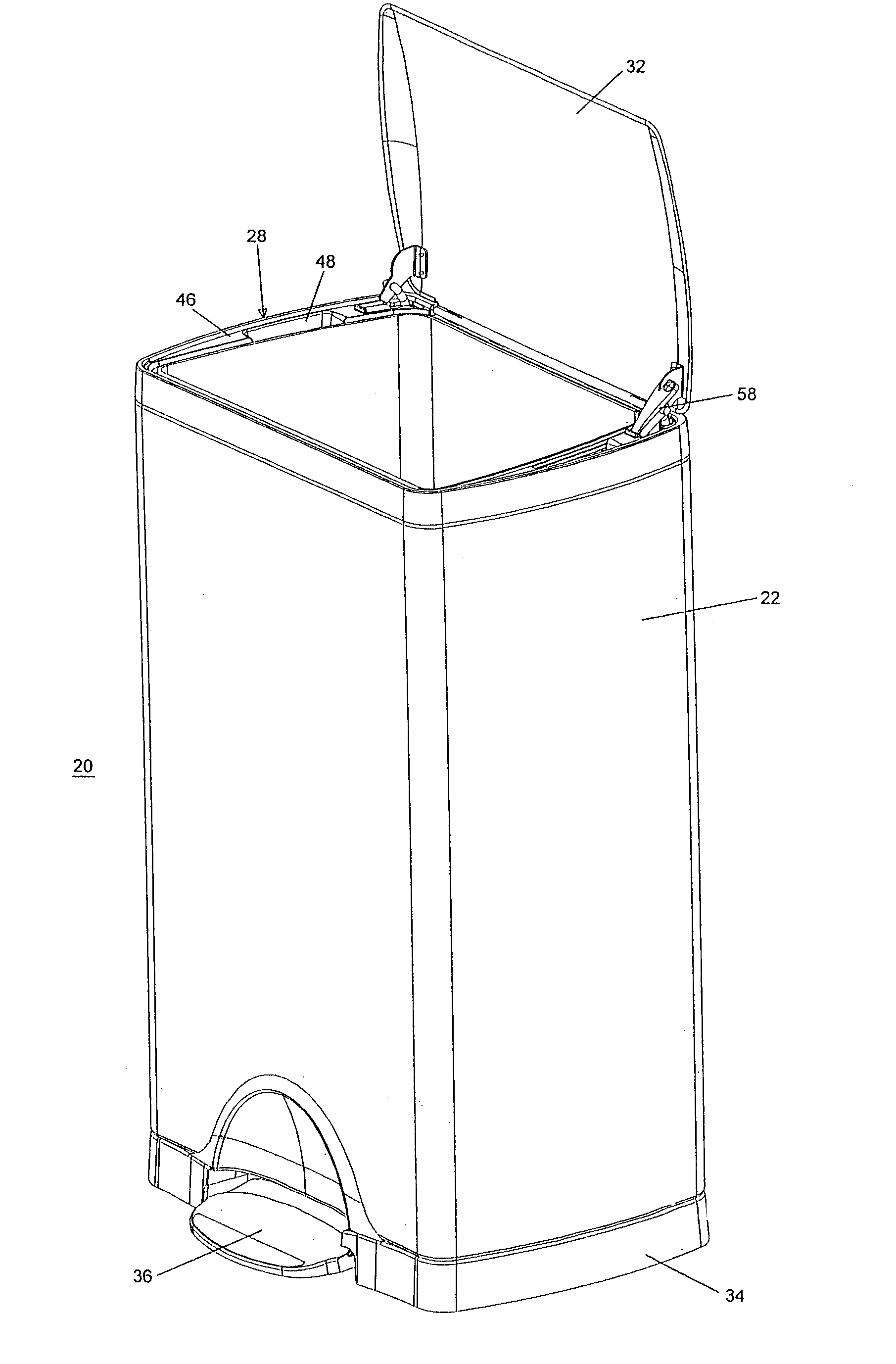 Trash can assembly with locking lid