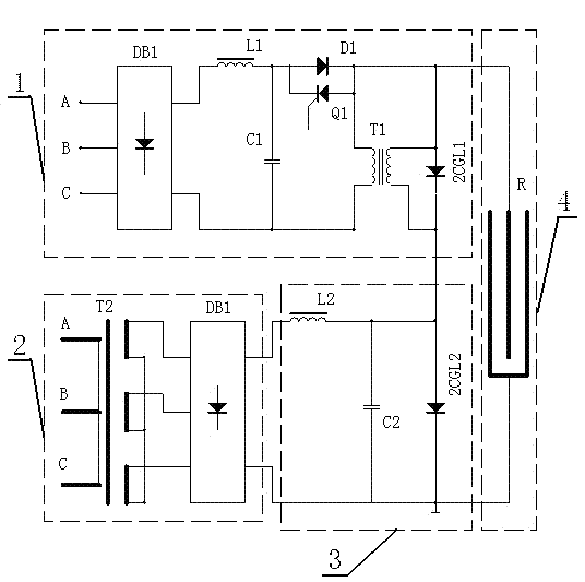 DC composite pulse high voltage power supply for electrostatic precipitator