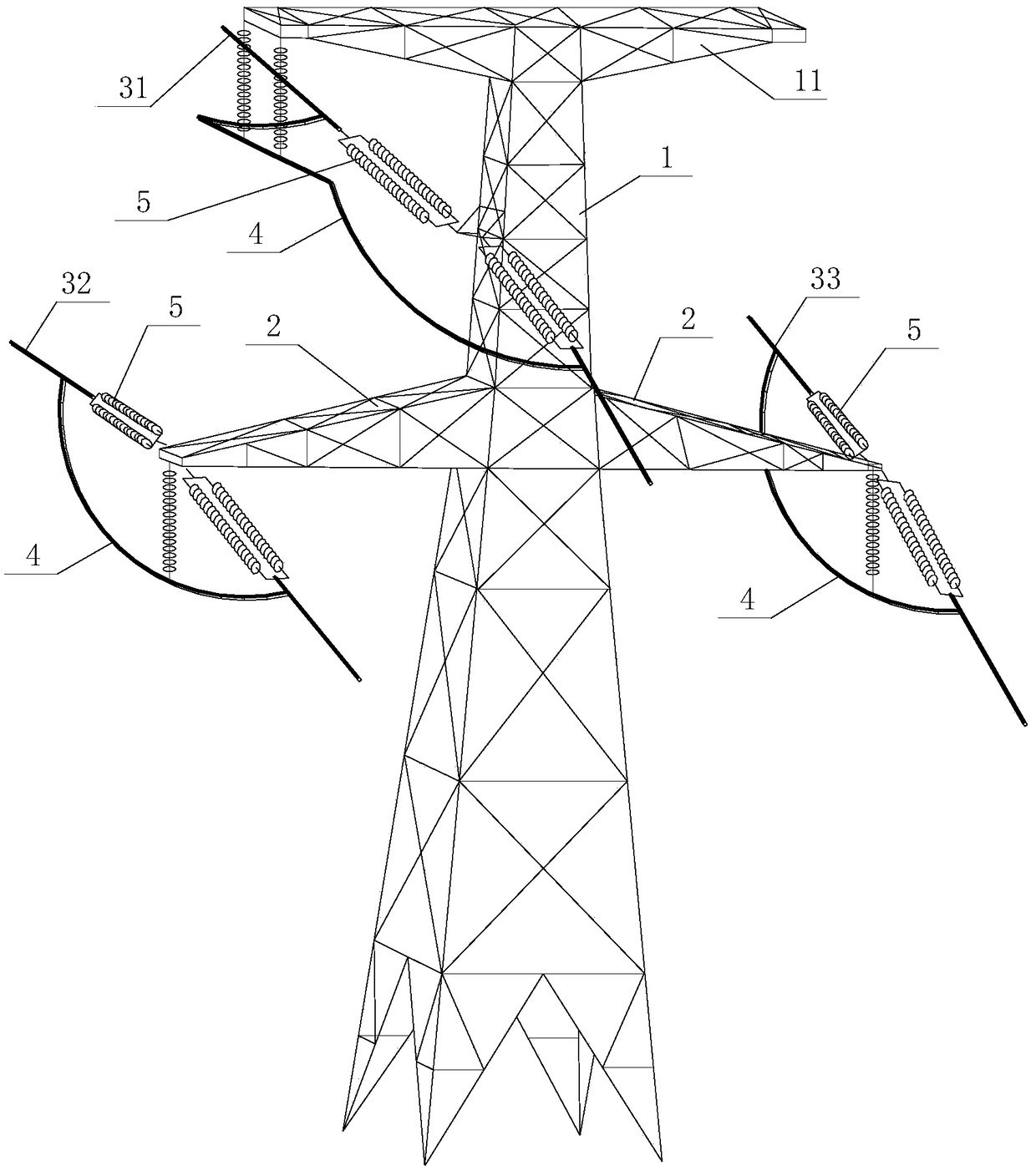 500 kV composite cross arm single-circuit strain tower