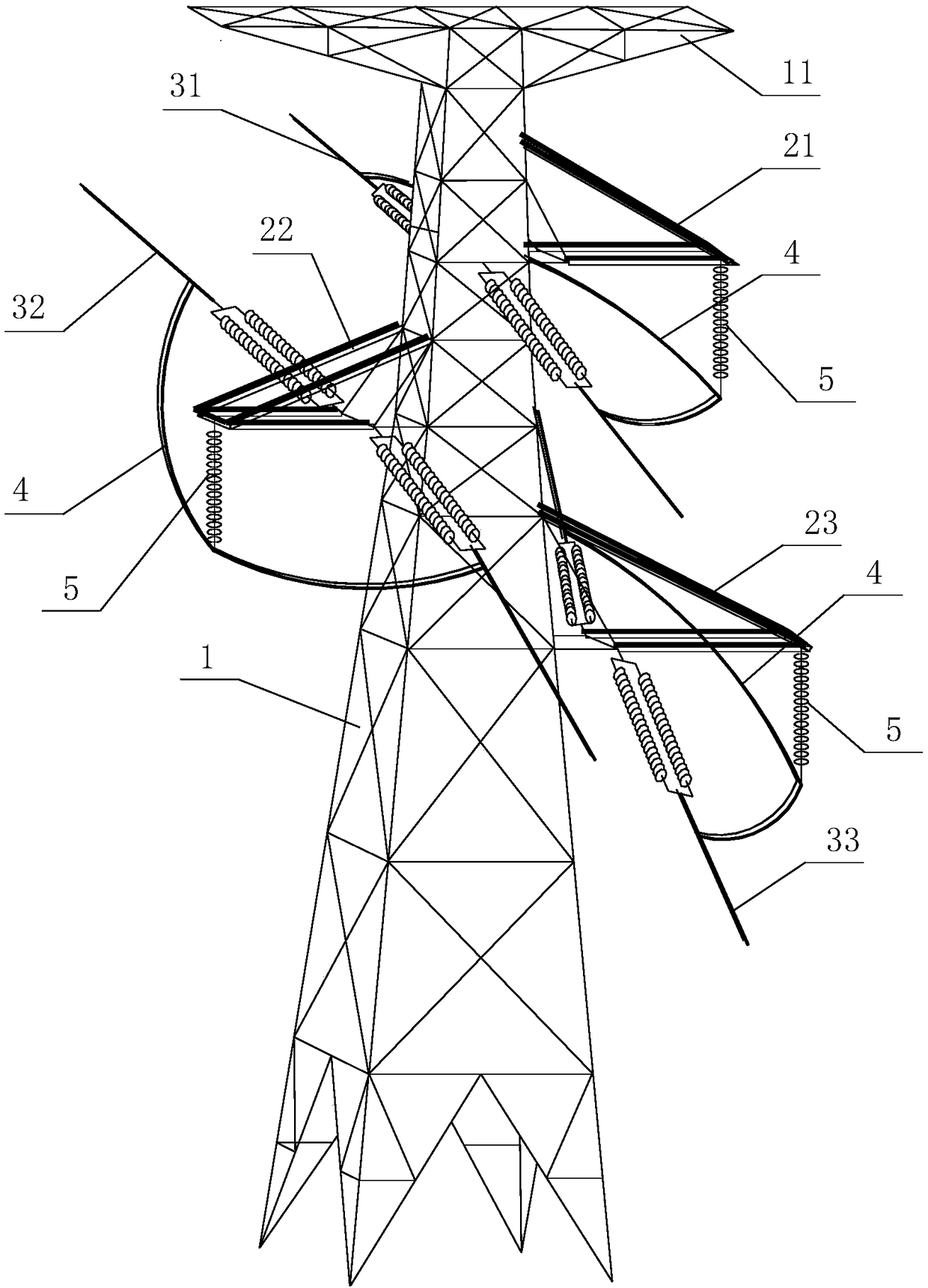 500 kV composite cross arm single-circuit strain tower