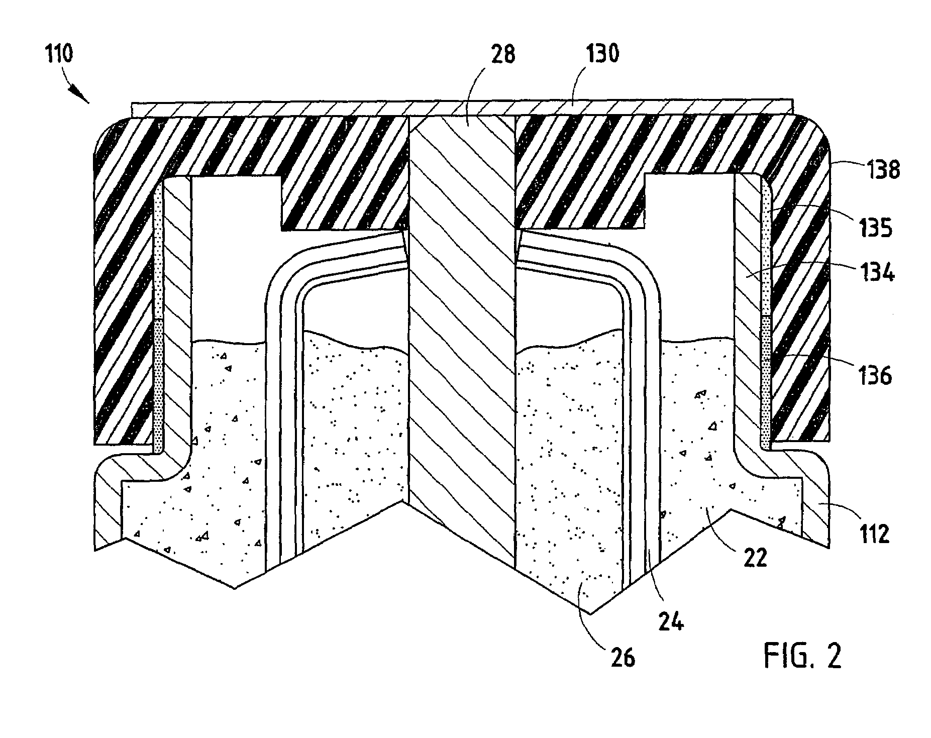 Alkaline electrochemical cell having a non-crimped closure