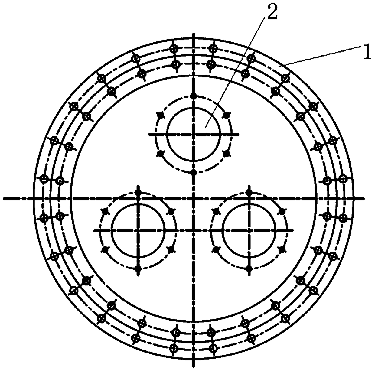 A direct connection device between three-phase common box gis busbar and transformer