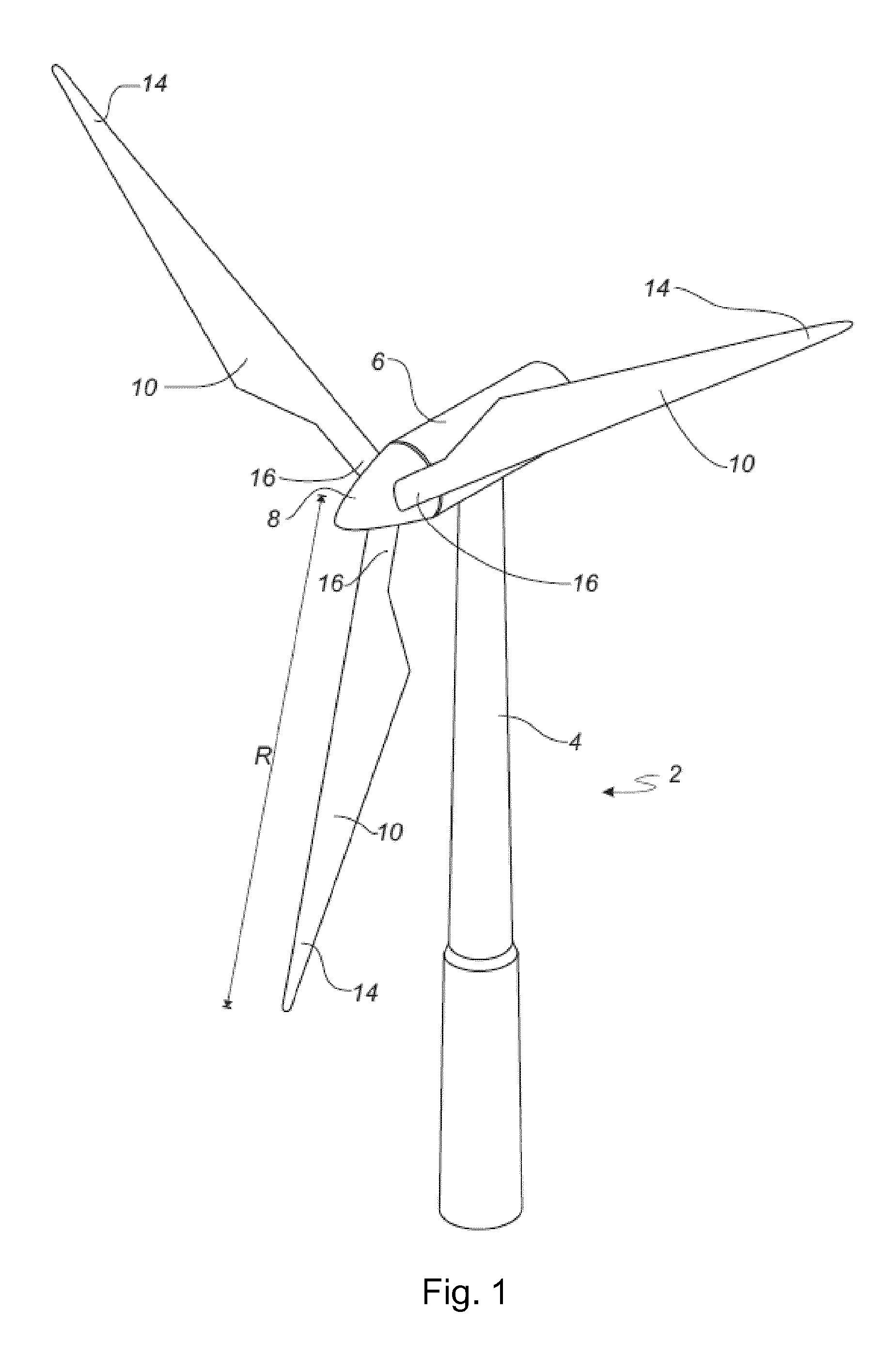Wind turbine blade control method