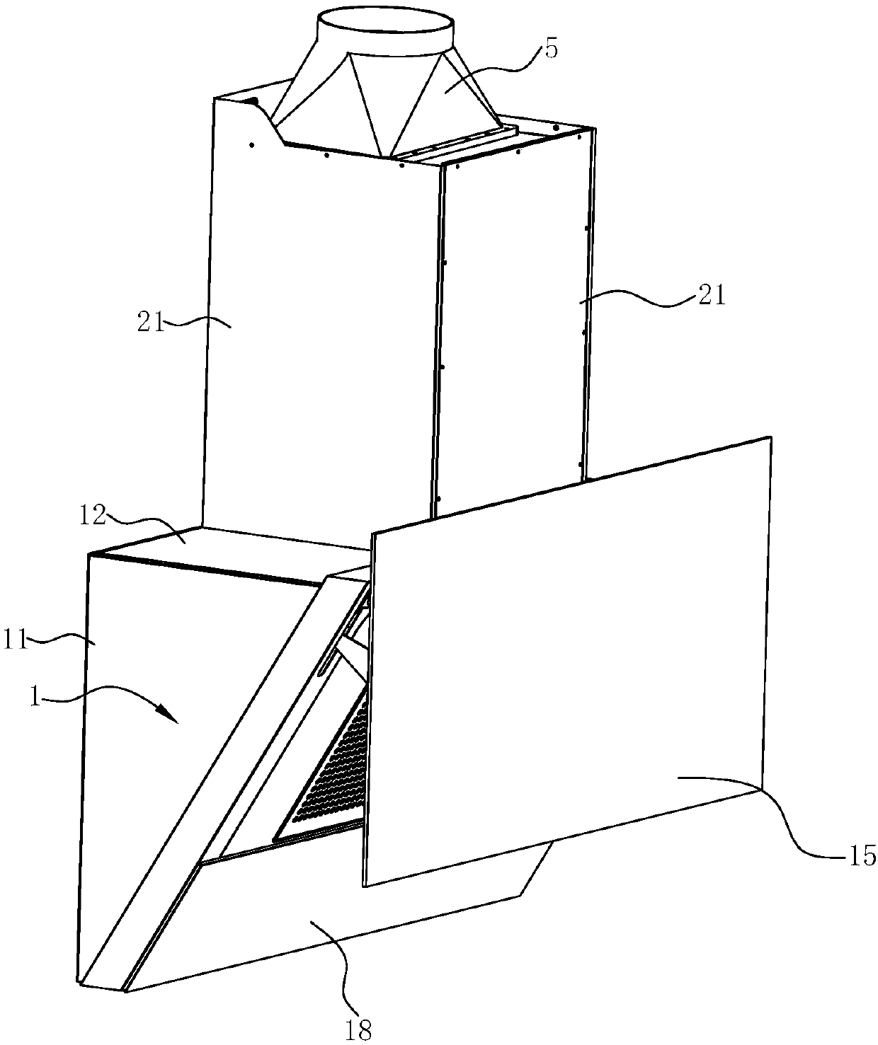 Near suction type extractor hood