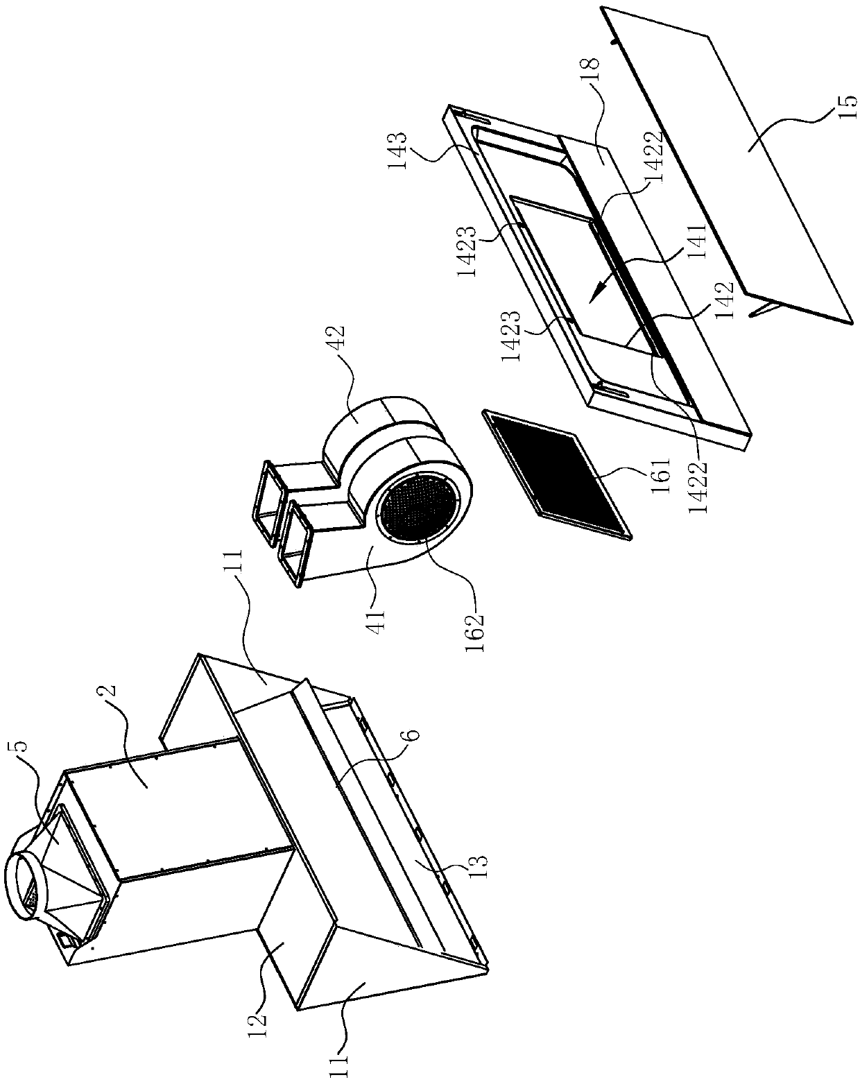 Near suction type extractor hood