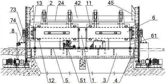 Side-tilting hydraulic press against car dumper