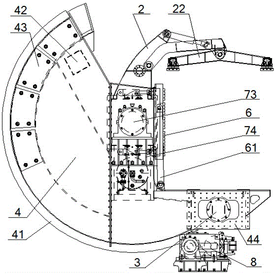 Side-tilting hydraulic press against car dumper