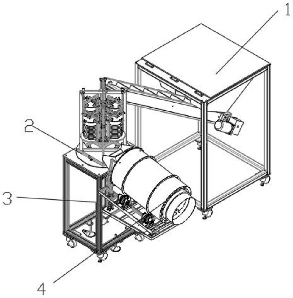 Raw material screening device for roller production