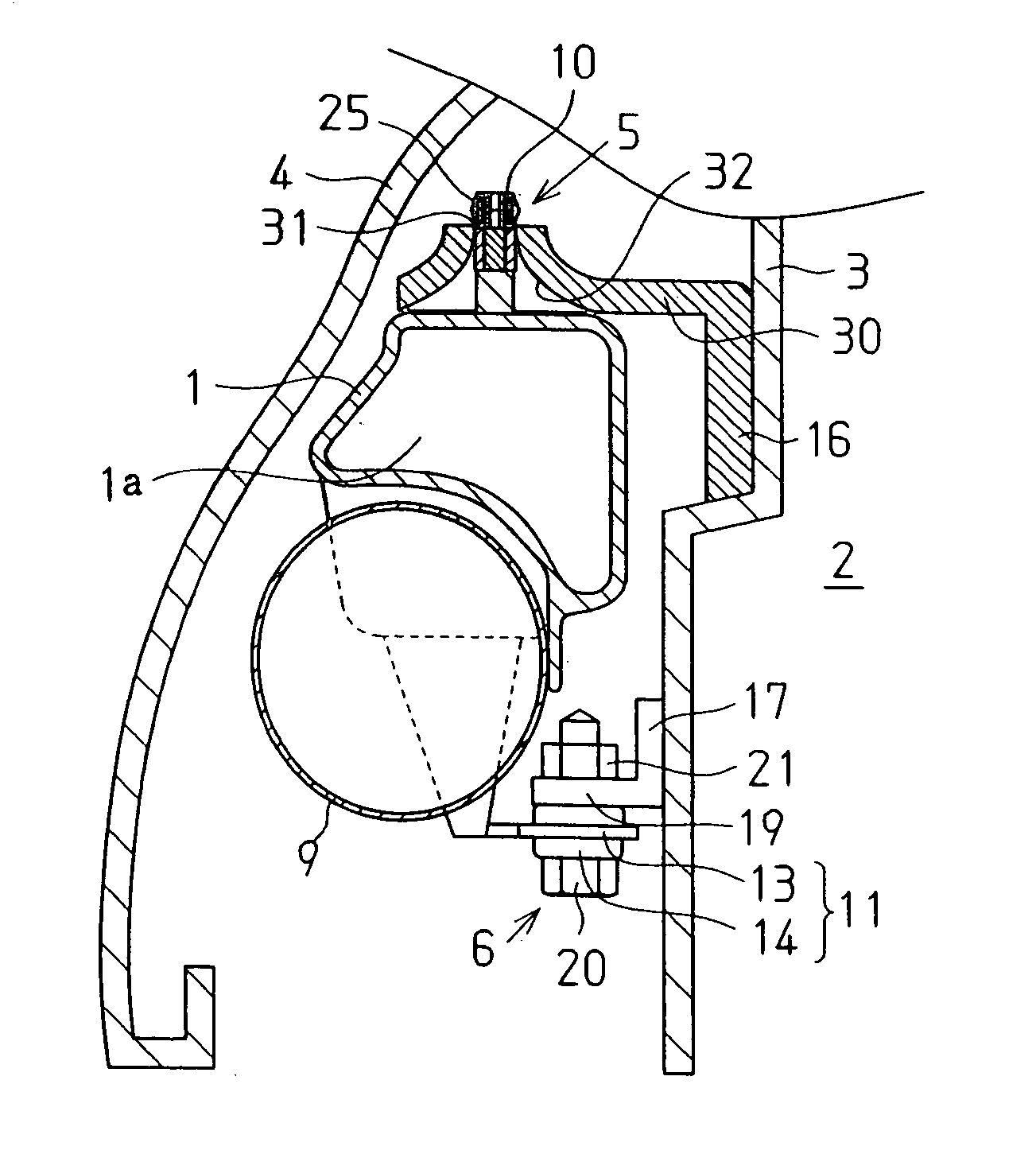 Mounting structure for resonator