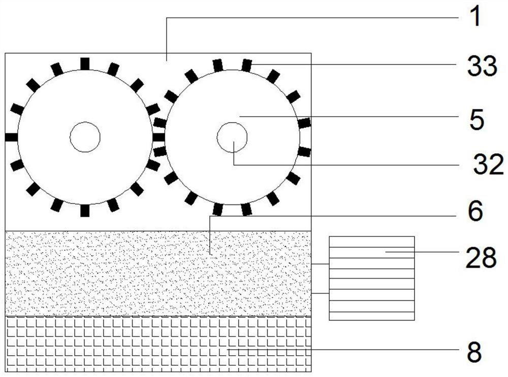 A soft ferrite raw material grinding and crushing device