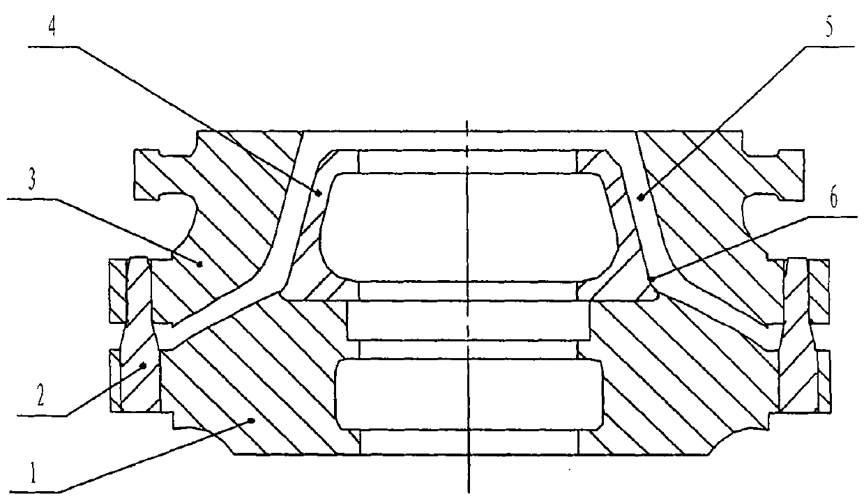 Mould for forging special connecting pipe of vapor-water separation reheater of nuclear power plant and forging method