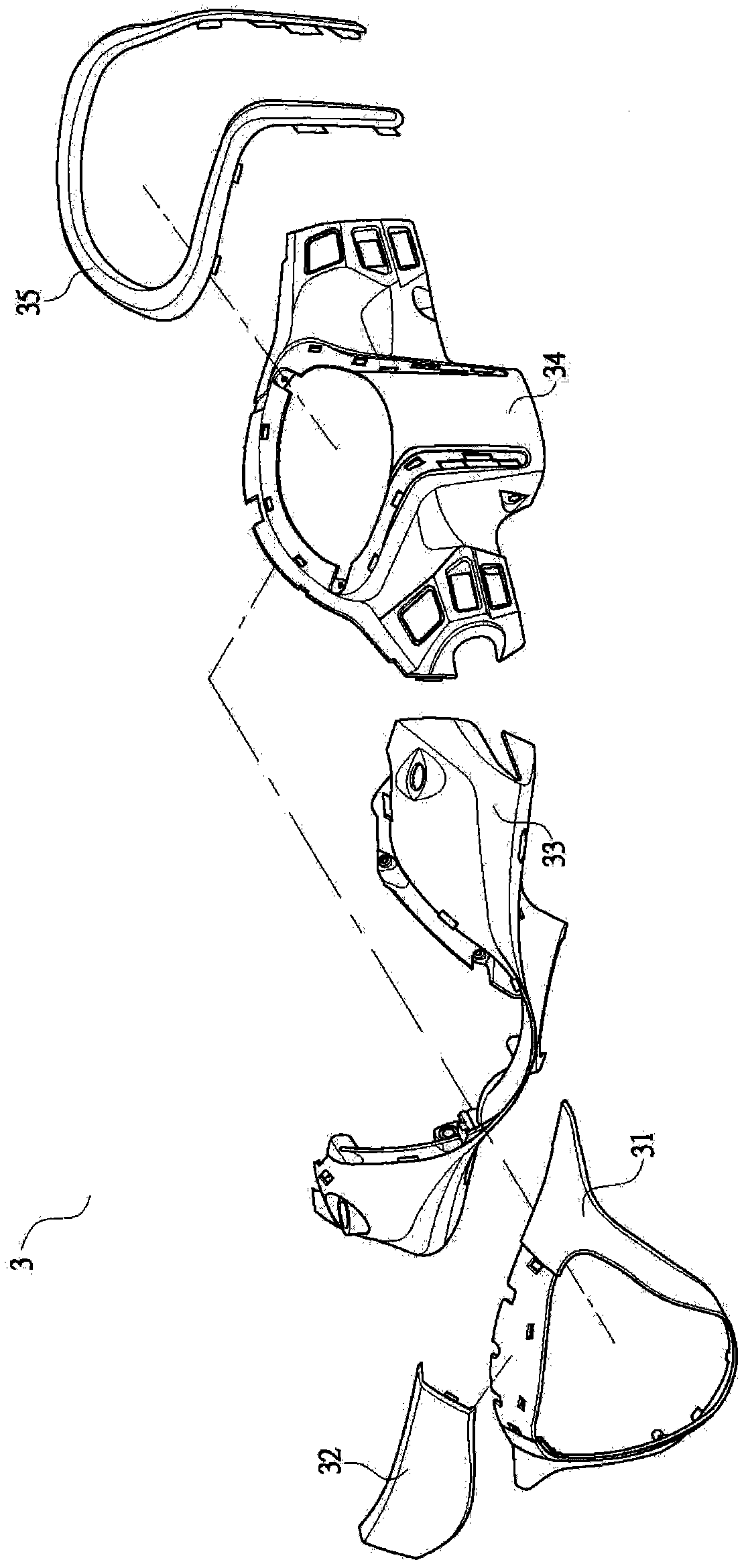 Motorcycle headstock cover structure