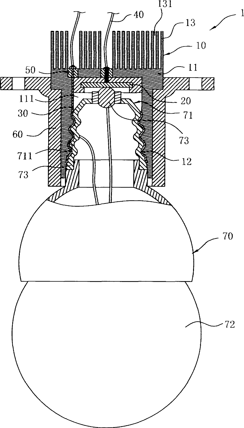 Lamp holder with radiator