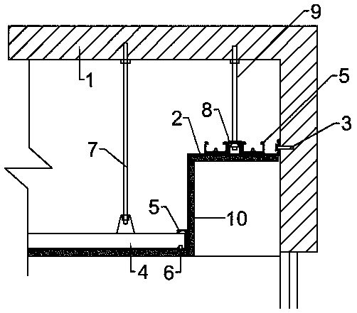 Mounting technology of fireproof non-deformable light steel curtain box