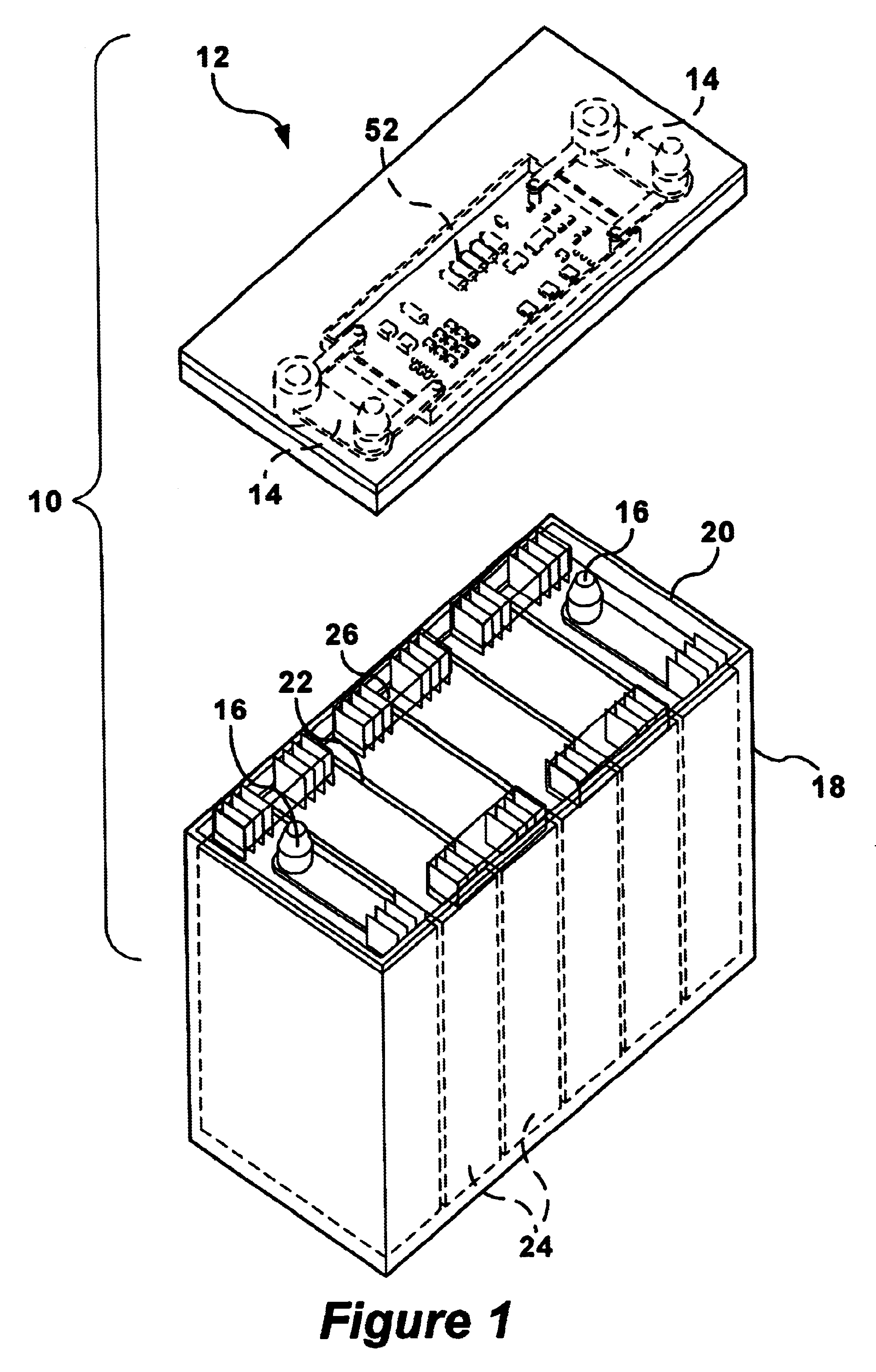 Current measuring terminal assembly for a battery