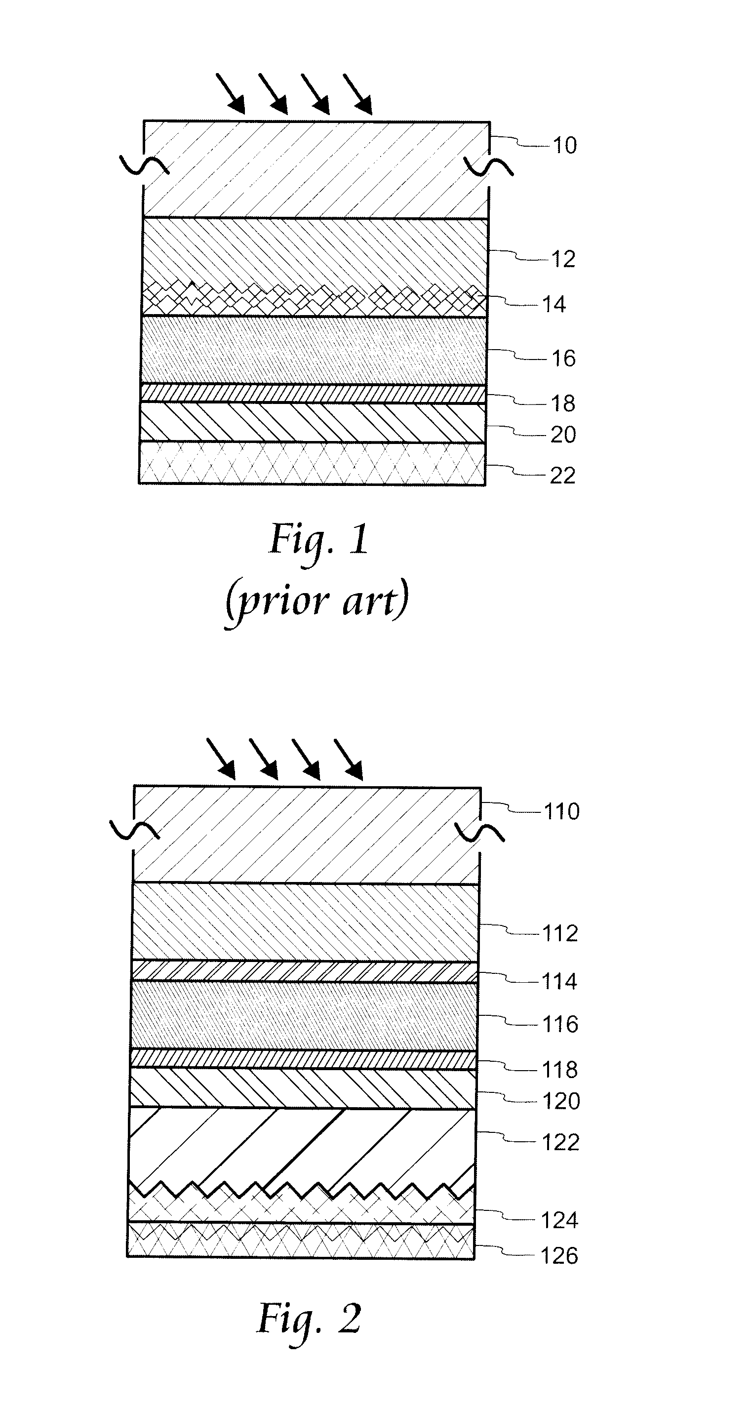 Amorphous silicon photovoltaic cells having improved light trapping and electricity-generating method
