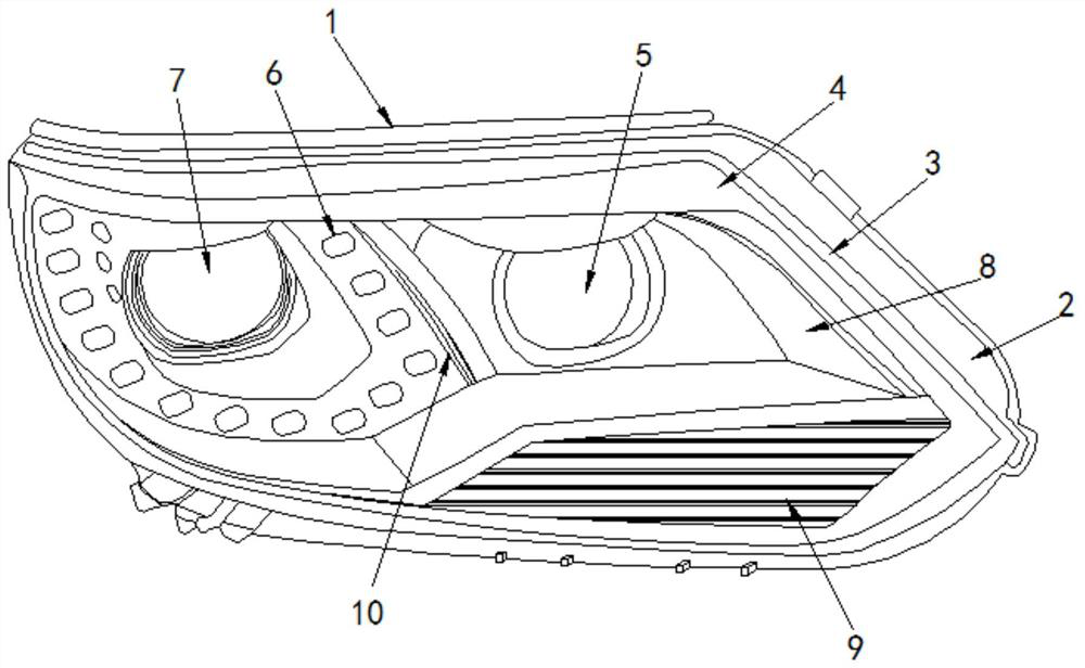 Off-road vehicle anti-collision composite rebound structure led cover lamp integrated structure