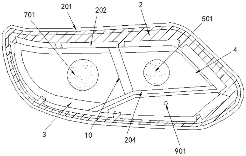 Off-road vehicle anti-collision composite rebound structure led cover lamp integrated structure