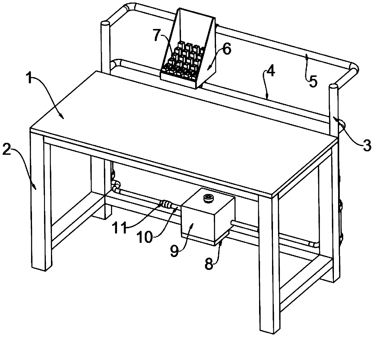 Drawing working table convenient to take paintbrush