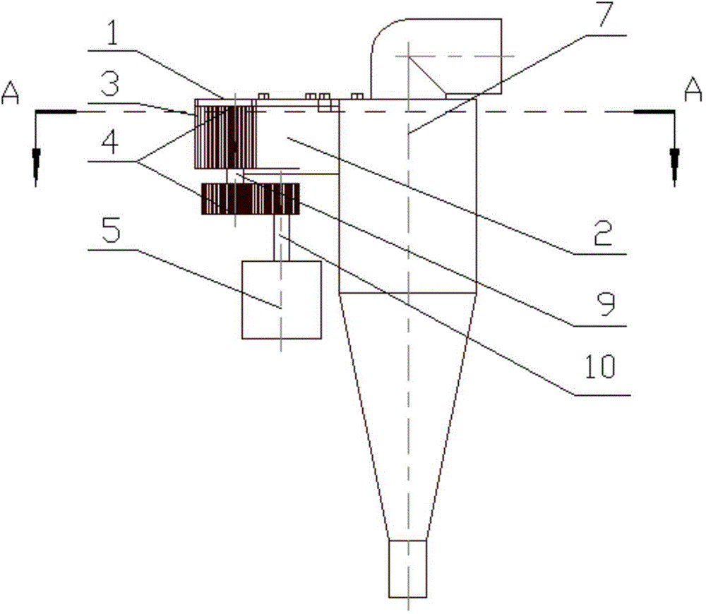 Variable inlet cross-section oil-gas separator