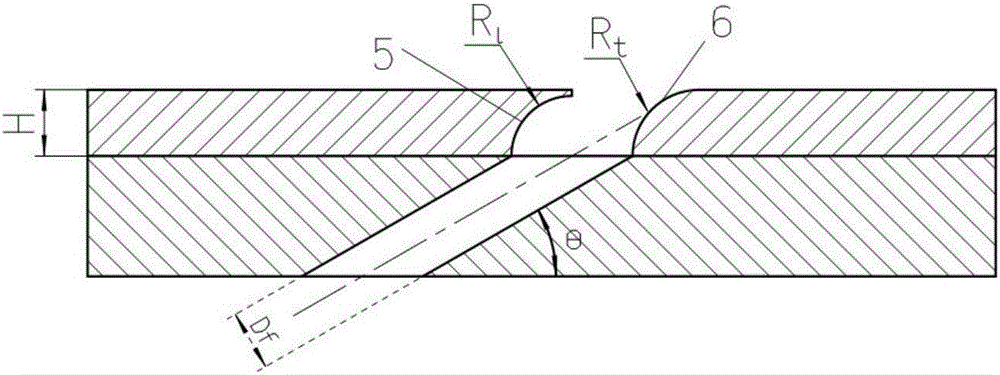 Arched groove gas film cooling structure for turbine blades