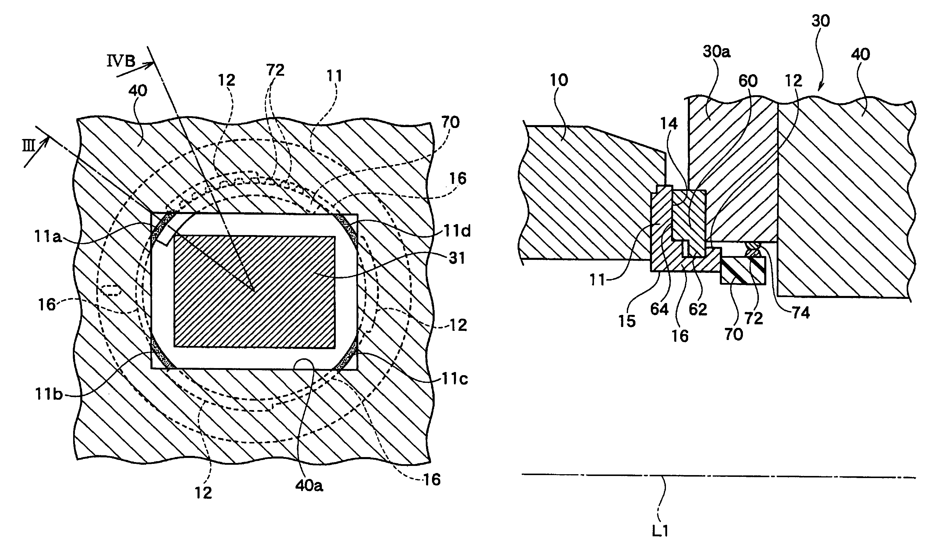 Photographic device and camera body having rectangular shaped opening, lens barrel attached to the same, and production method of the photographic device and the lens barrel