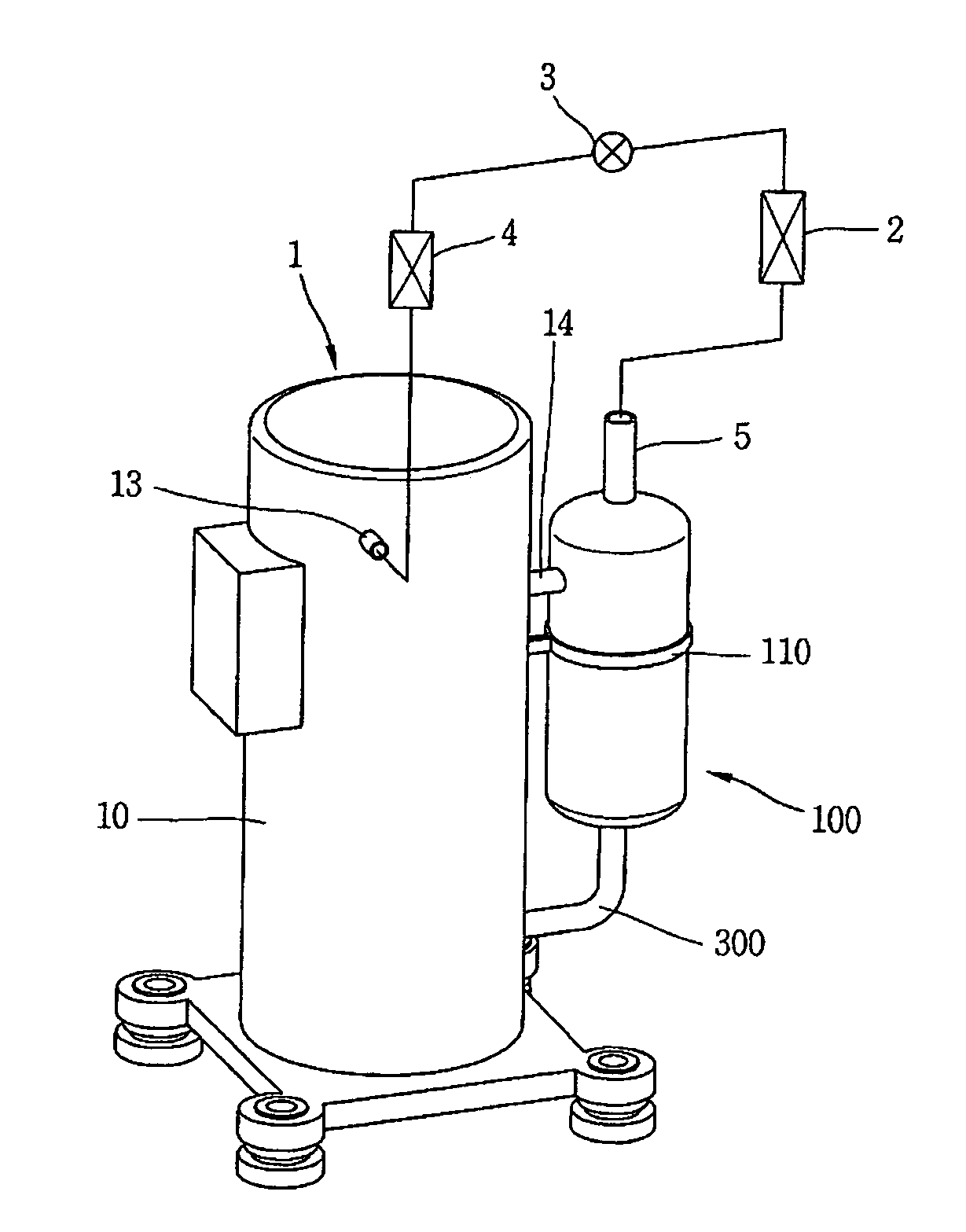 Hermetic compressor and refrigeration cycle device having the same