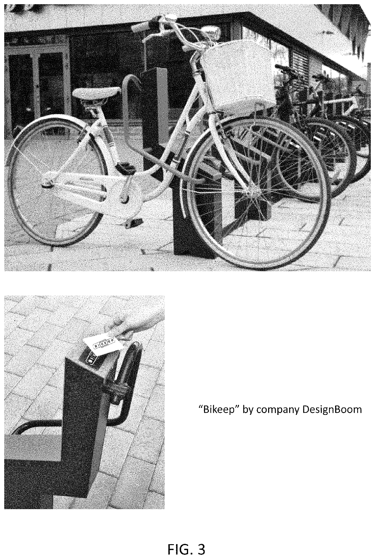 Bicycle parking stand for locking a bicycle to the stand comprising an electronic lock