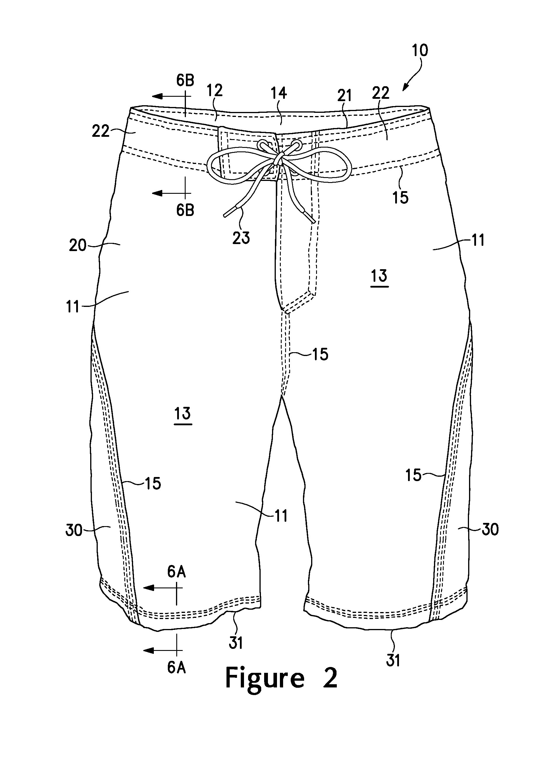 Water Shorts Incorporating A Stretch Textile