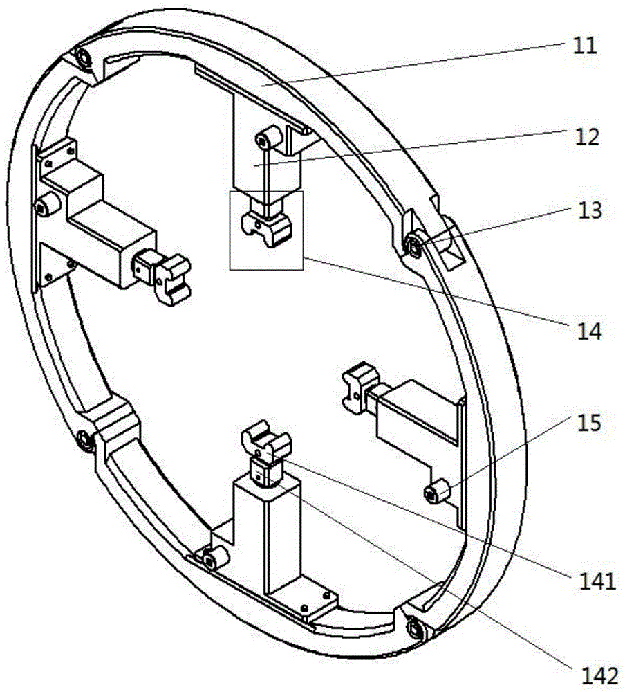 Flexible clamping device for cylindrical cabin butt assembly