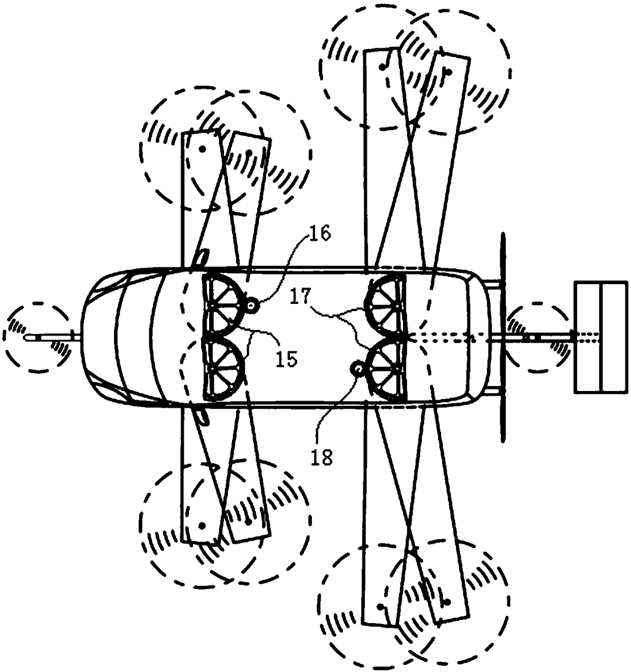 Aerocar telescopic empennage mechanism and aerocar