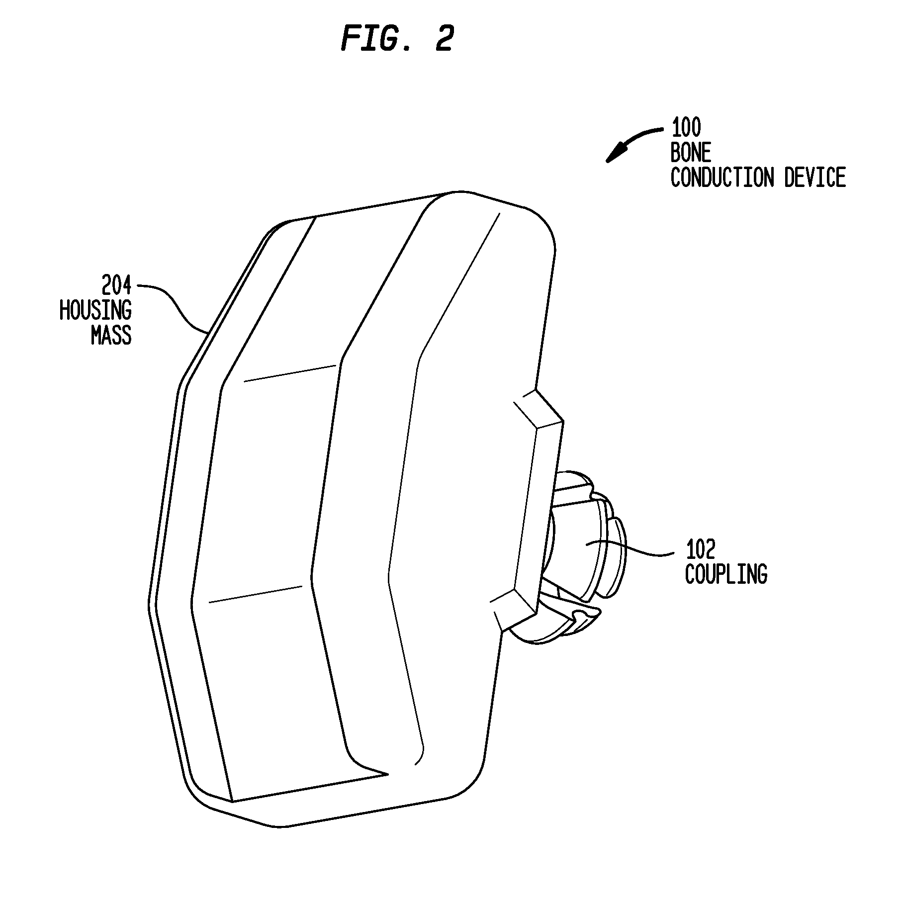 Bone conduction device having an integrated housing and vibrator mass