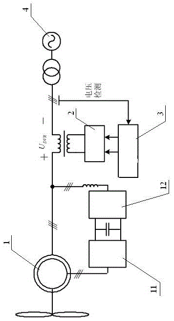 Dynamic voltage restorer-based double-fed asynchronous wind generator unit control method