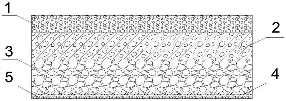 Full-thickness asphalt pavement structure with steel wire mesh reinforced asphalt concrete as base layer