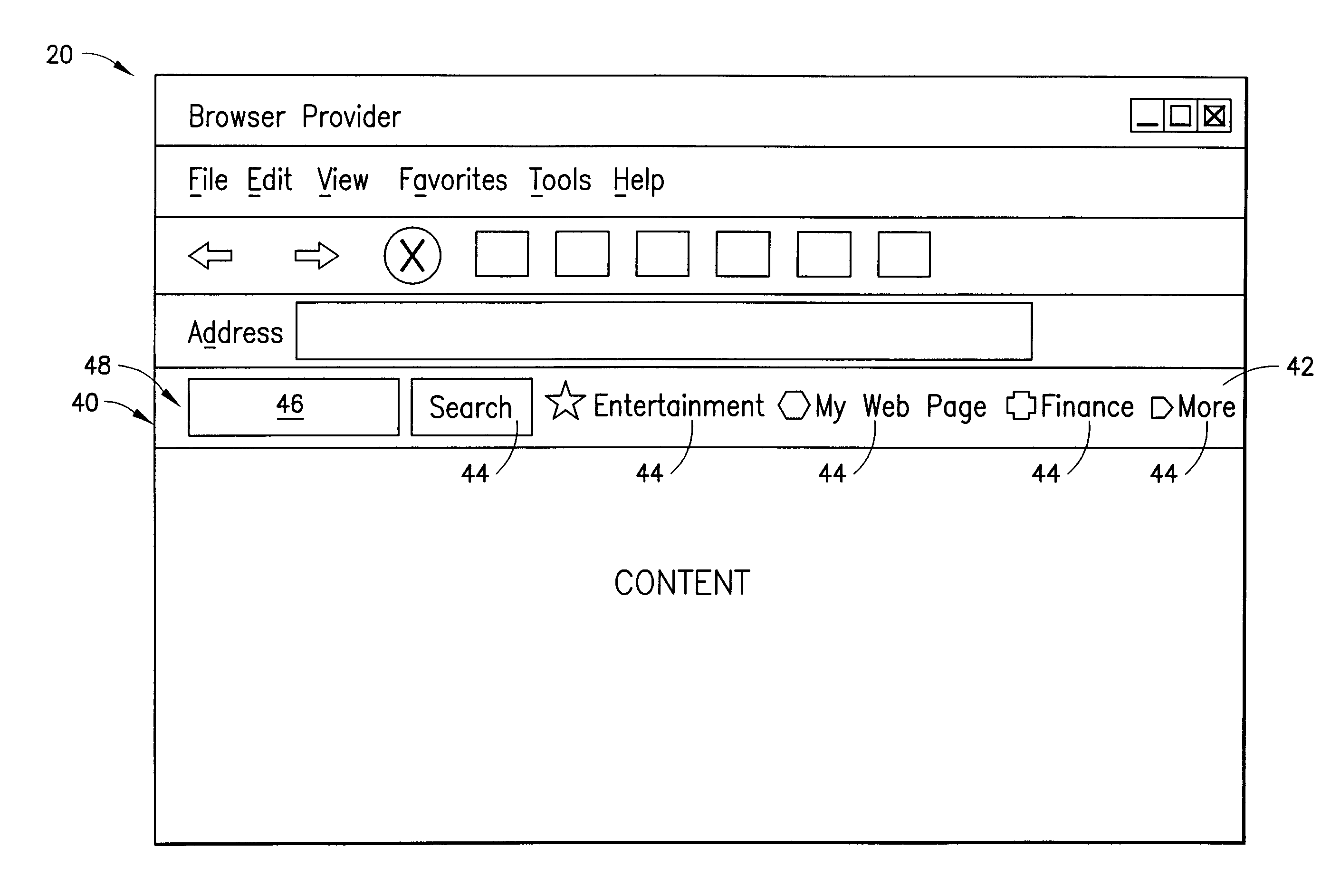Method of controlling an internet browser interface and a controllable browser interface