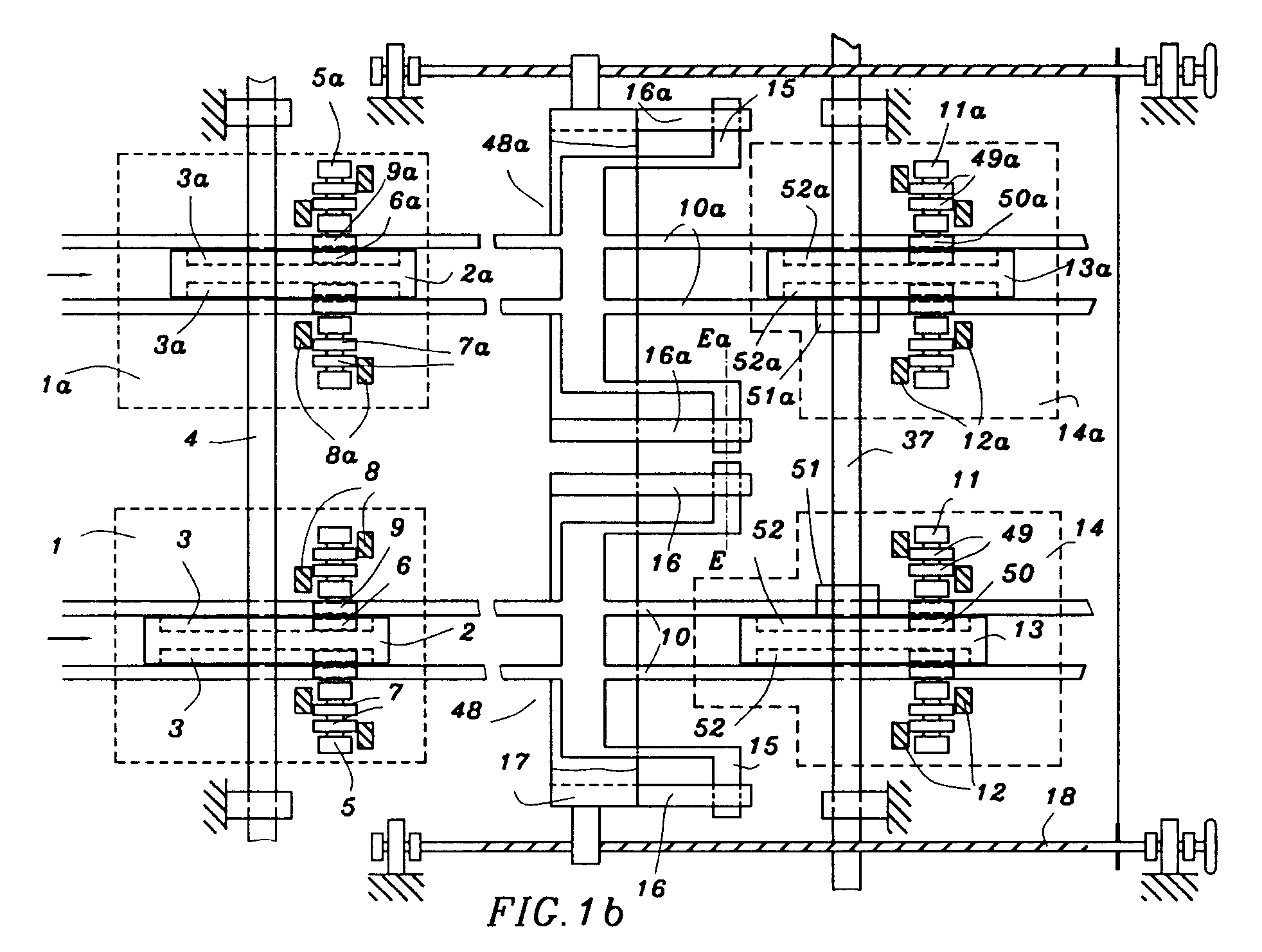 Gear transmission with stepless adjustable translation