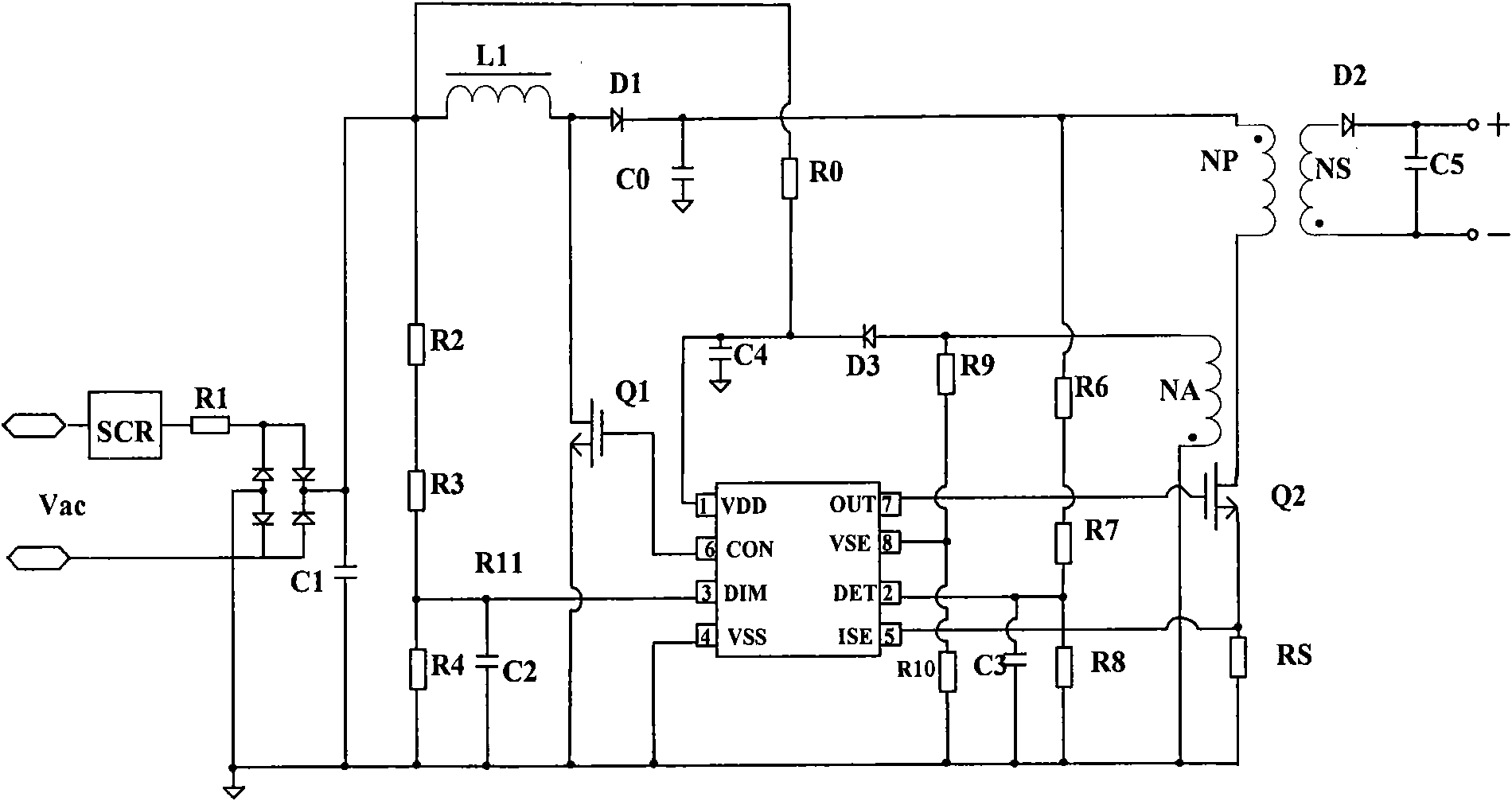 Light modulating control circuit, chip and method