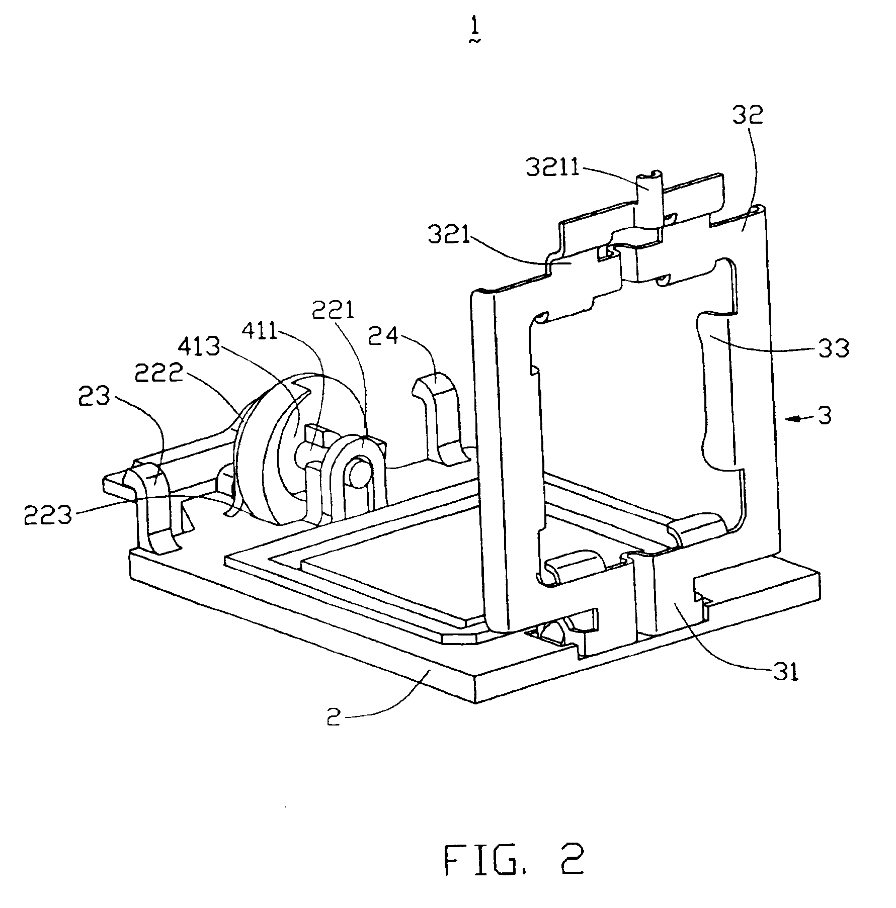 Land grid array connector assembly with compact cam driver