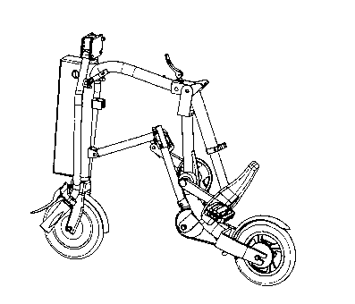 V-handlebar portable electric bicycle normally walked after being folded