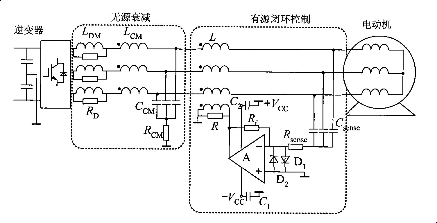 Disturbance voltage attenuation device