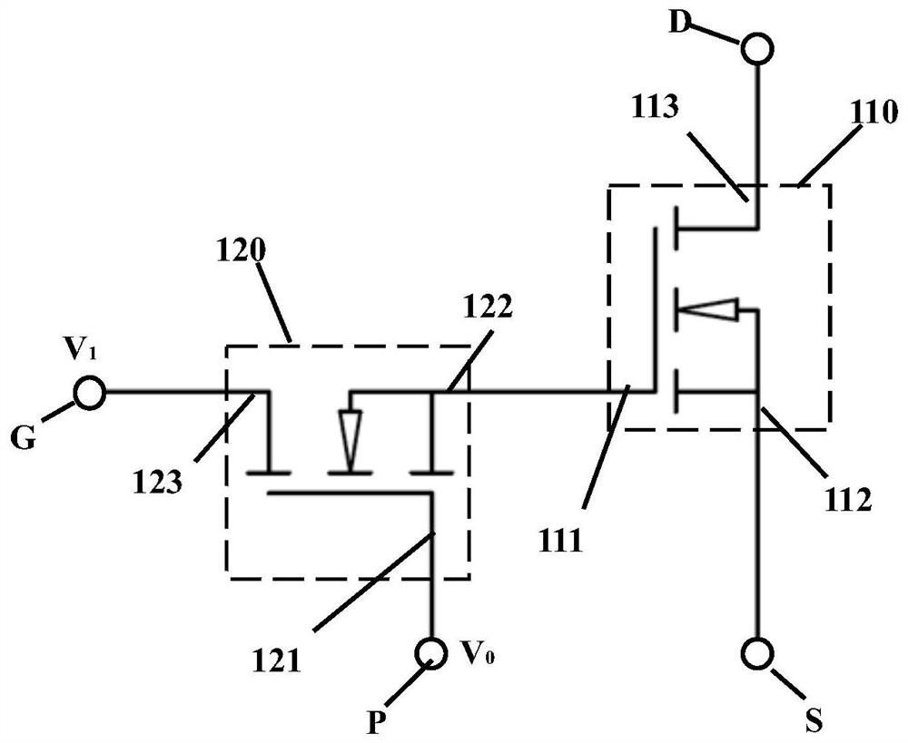 Semiconductor circuit based on gate protection and semiconductor device