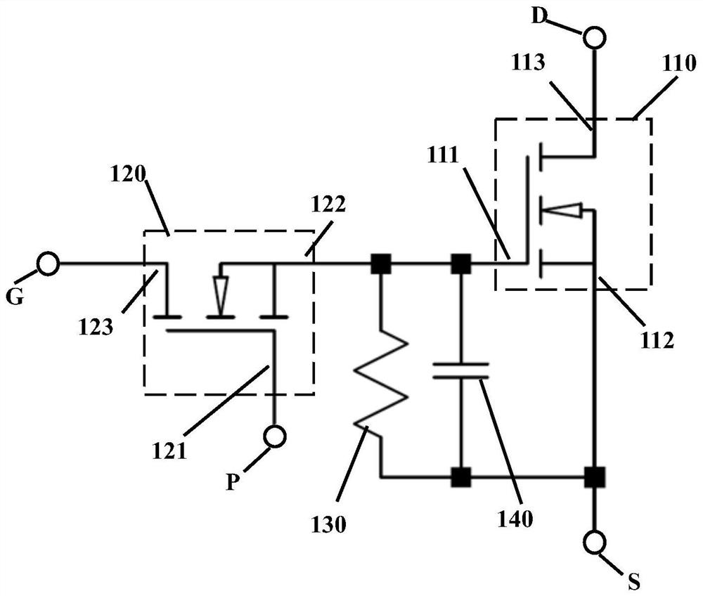 Semiconductor circuit based on gate protection and semiconductor device