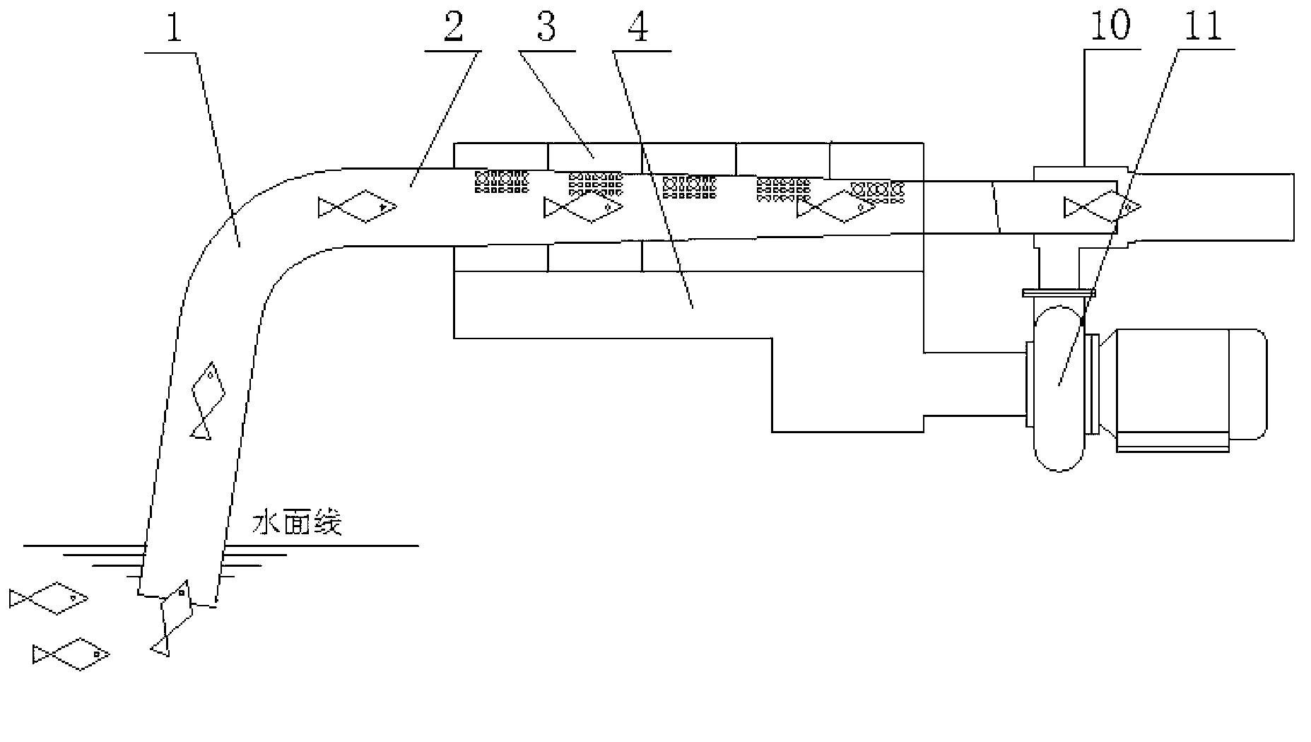 Water delivery regulation device of combined type jet flow fish pump