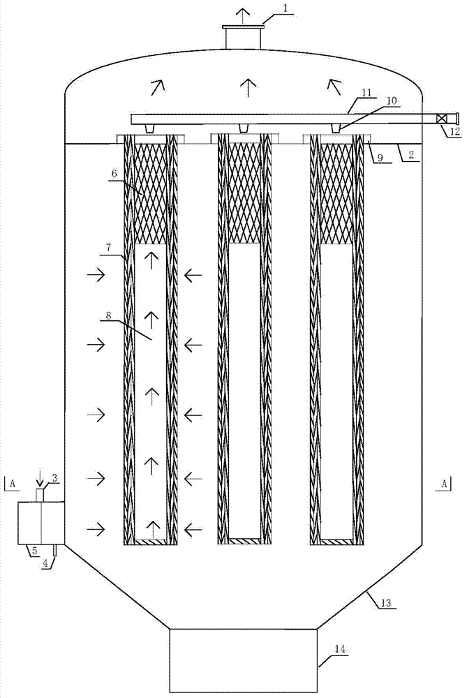 Dust removing and catalyzing integrated device
