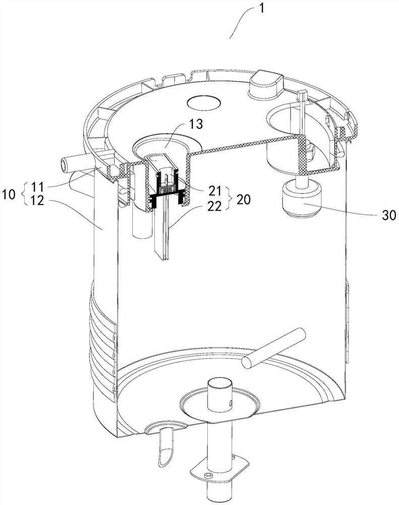 Sterilization device of water treatment equipment and water treatment equipment with sterilization device