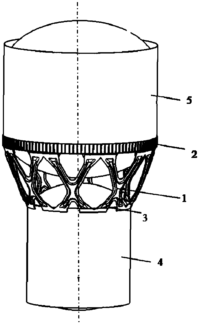 X-type composite rocket inter-stage section or inter-box section connecting structure