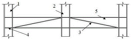 Strengthening method for resisting progressive collapse through steel frame structure